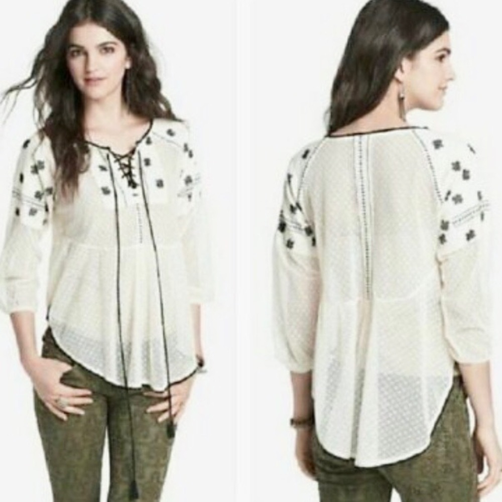 FREE PEOPLE Boho Lace Top